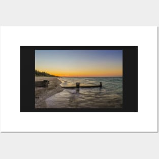 Sunset at McCrae beach, Mornington Peninsula, Victoria, Australia Posters and Art